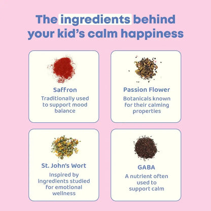 Mood Saffron Gummies for Kids 4+ | Saffron Supplement with GABA, Passion Flower - Brain Support & Kids Focus Gummies, Sugar Free