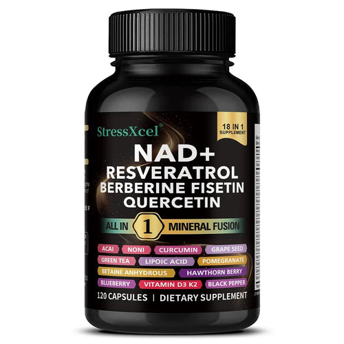 NAD+ Supplement with Resveratrol - Boost NAD+ Levels, Energy & Anti-Aging Support - Superior Absorption, Vegan, 120 Softgels