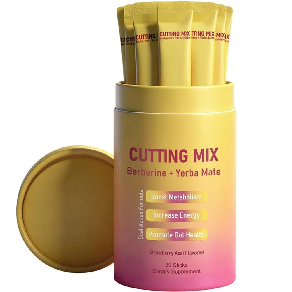 Berberine HCl And Yerba Mate Powder Drink Mix with Chromium Vitamin B6 & B12 30 Sticks Daily Weight Management Supplement