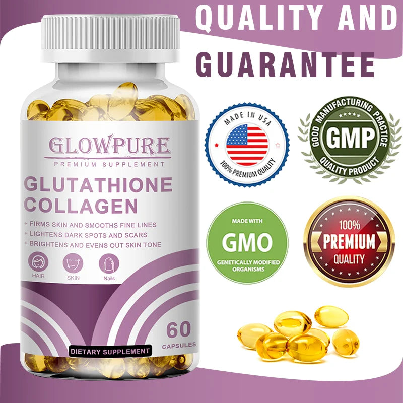 Skin Whitening & Anti-Aging Capsules - Glutathione Collagen Supplement with Antioxidant for Dull Skin