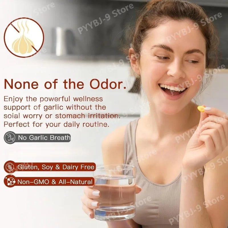 Aged Garlic Extract Supplement Odorless Capsules 7500mg Equivalent Plant-Based Non-GMO Daily Nutritional Support 300 Count