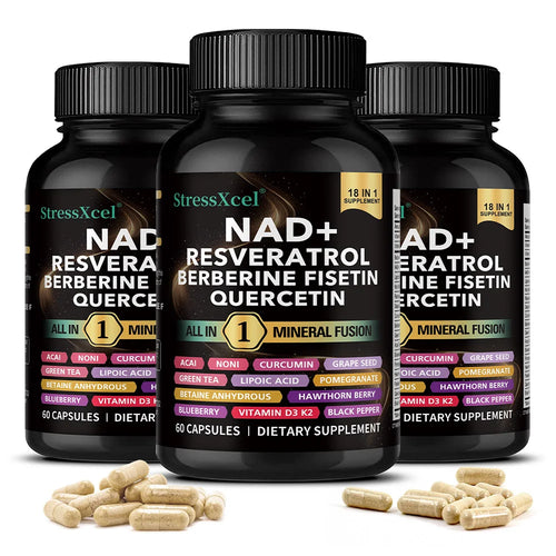 NAD+ Supplement with Resveratrol - Boost NAD+ Levels, Energy & Anti-Aging Support - Superior Absorption, Vegan, 120 Softgels