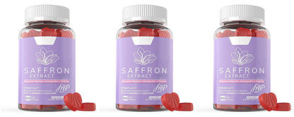 Saffron Extract Gummies 88.5mg with Vitamins C D3 B6 B12, Sugar-Free Mixed Berry, 60 Vegan Gummies