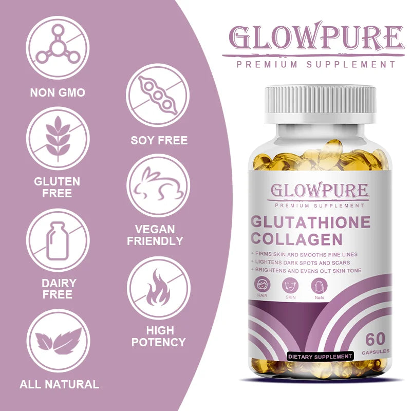 Skin Whitening & Anti-Aging Capsules - Glutathione Collagen Supplement with Antioxidant for Dull Skin