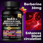 NAD+ Supplement with Resveratrol - Boost NAD+ Levels, Energy & Anti-Aging Support - Superior Absorption, Vegan, 120 Softgels
