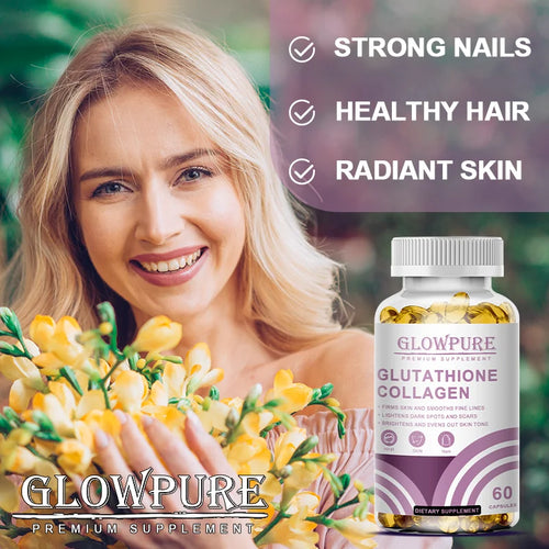 Glutathione Collagen Capsules for Skin Tone Support, Antioxidant, and Daily Beauty Care with Vitamin C L-Cystine Vegan, Natural